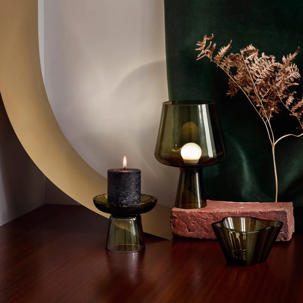 Valaisin 240x165mm sammaleenvihreä|IITTALA Sale